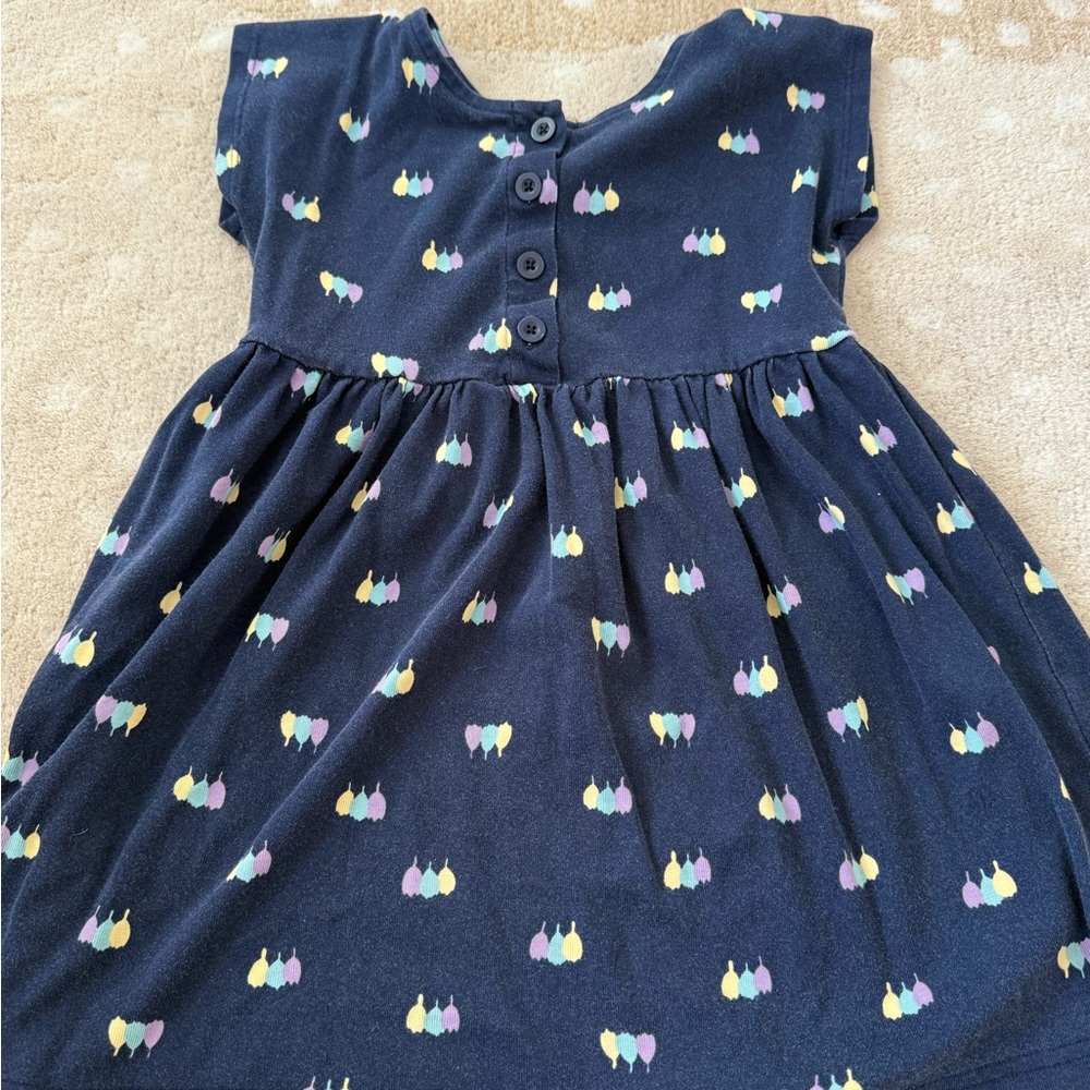 Hanna Andersson Navy Dress with Multicolor Print
